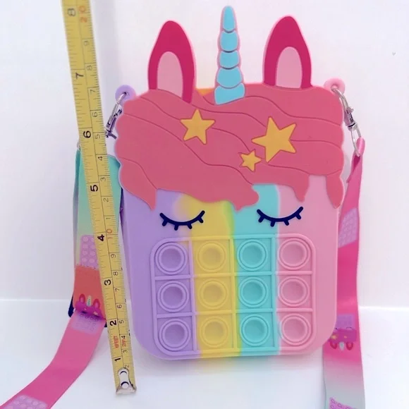 Kids Unicorn Pop It Shoulder Bag With Adjustable Straps - Picture 9 of 9
